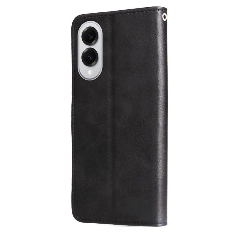 Leren Hoesje Voor Samsung Galaxy S25 5g Edge Etui Met Rits