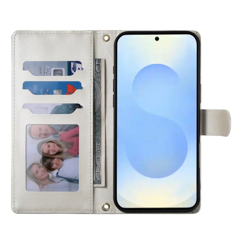 Leren Hoesje Voor Samsung Galaxy S25 5g Edge Gewatteerd Met Bandje En Schouderband