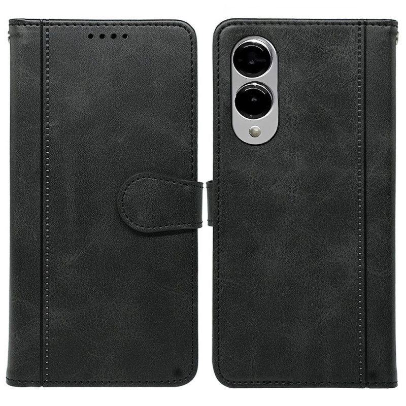 Leren Hoesje Voor Samsung Galaxy S25 5g Edge Premium Vintage