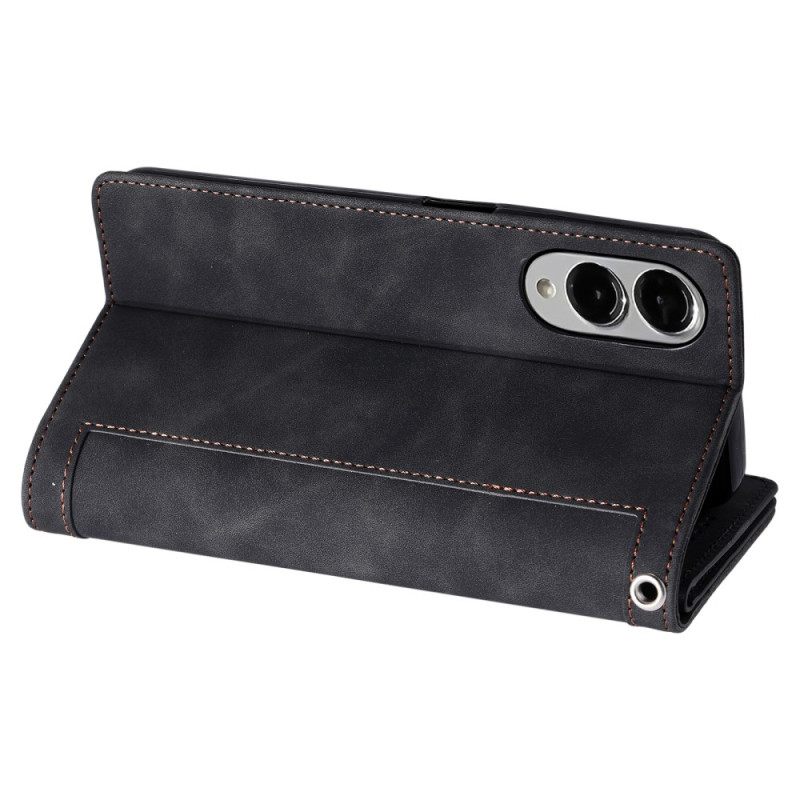 Leren Hoesje Voor Samsung Galaxy S25 5g Edge Rits Portemonnee