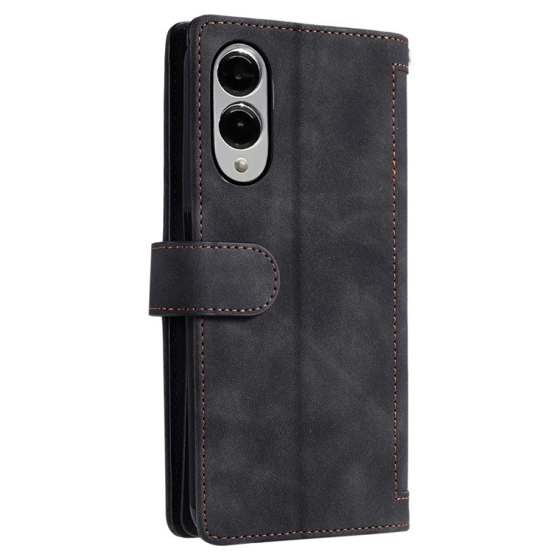 Leren Hoesje Voor Samsung Galaxy S25 5g Edge Rits Portemonnee