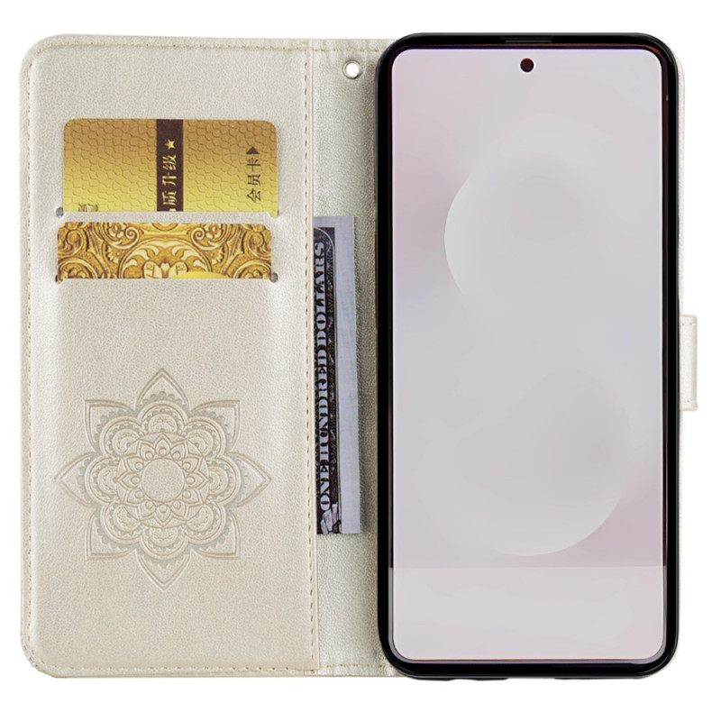 Leren Hoesje Voor Samsung Galaxy S25 5g Edge Uil En Bedeltje