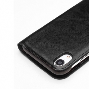 Cover voor iPhone XR Handgemaakt Echt Leer