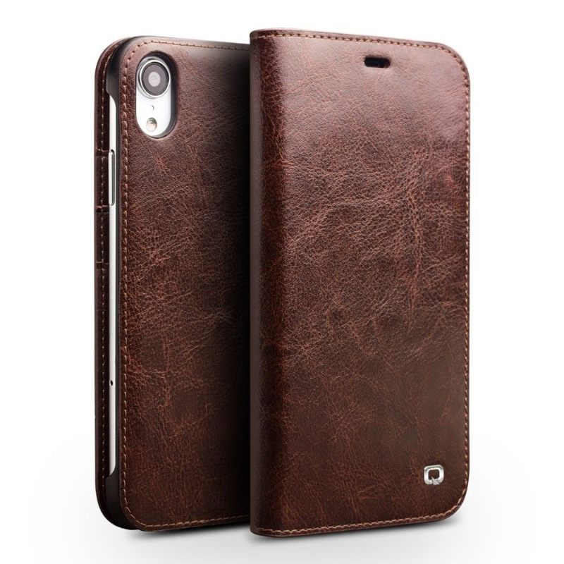 Cover voor iPhone XR Handgemaakt Echt Leer