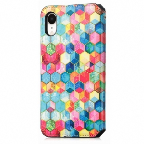 Folio-hoesje voor iPhone XR 3d-kubus