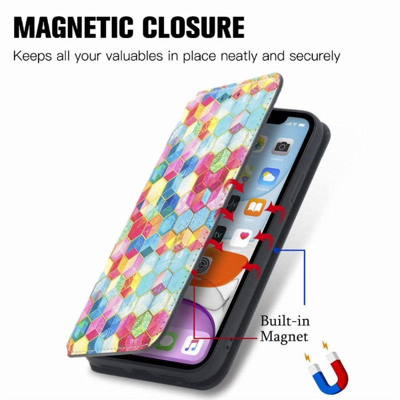 Folio-hoesje voor iPhone XR 3d-kubus