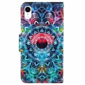 Folio-hoesje voor iPhone XR Gekleurde Mandala