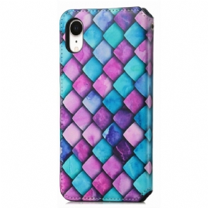 Folio-hoesje voor iPhone XR Gekleurde Schildpadstijl