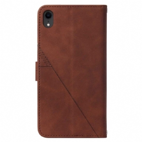Folio-hoesje voor iPhone XR Geometrisch Ontwerp Leereffect