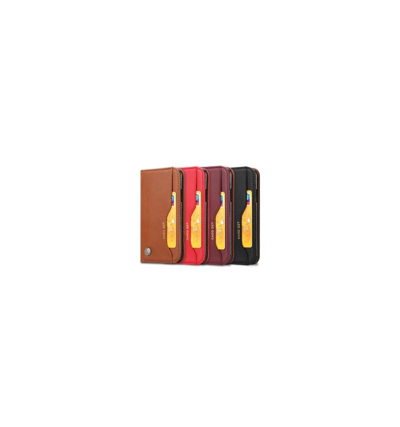 Folio-hoesje voor iPhone XR Leren Stand Case