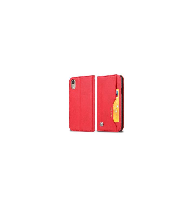 Folio-hoesje voor iPhone XR Leren Stand Case