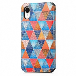 Folio-hoesje voor iPhone XR Mandala Caleidoscoop
