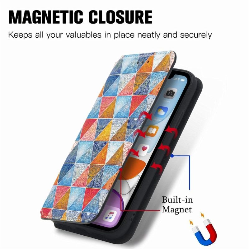 Folio-hoesje voor iPhone XR Mandala Caleidoscoop