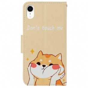 Folio-hoesje voor iPhone XR Raak Mij En Kat Niet Aan