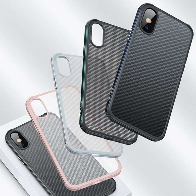 Hoesje voor iPhone XR Luxe Serie Stijl Koolstofvezel