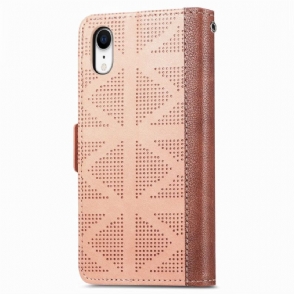 Leren Hoesje voor iPhone XR Kunstleer Met Gaten