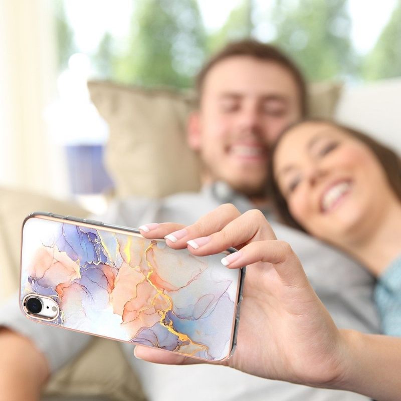 Telefoonhoesje voor iPhone XR Gekleurd Marmer