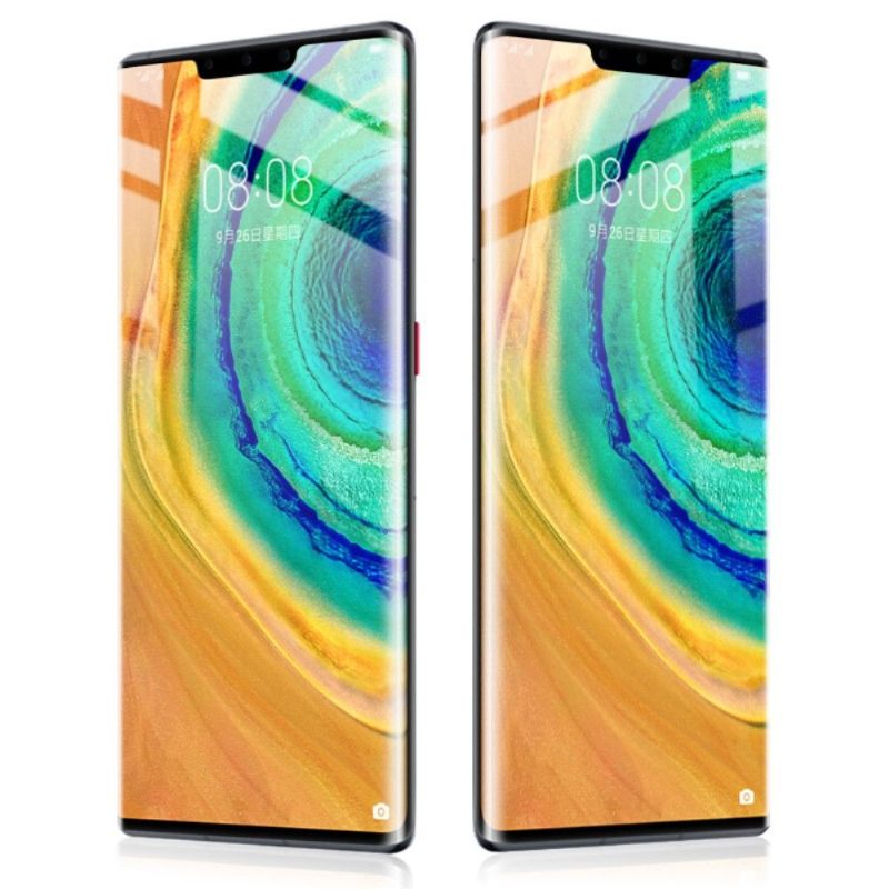 Huawei Mate 30 Pro - Schermbeschermer Van Gehard Glas Op Ware Grootte - Zwart