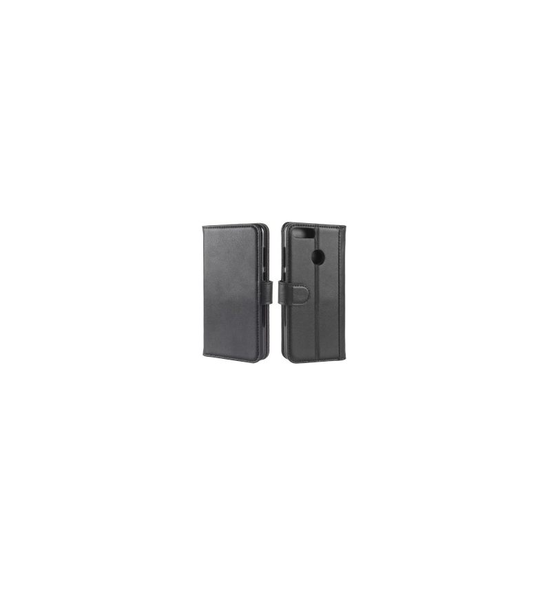 Folio-hoesje voor Honor 9 Lite Premium Leder - Zwart