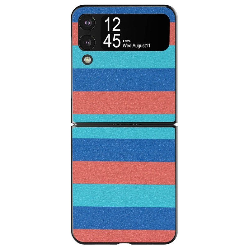 Hoesje voor Samsung Galaxy Z Flip 4 Folio-hoesje Lijnen Van Kunstleer