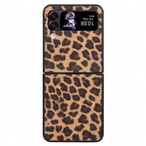 Telefoonhoesje voor Samsung Galaxy Z Flip 4 Folio-hoesje Luipaard