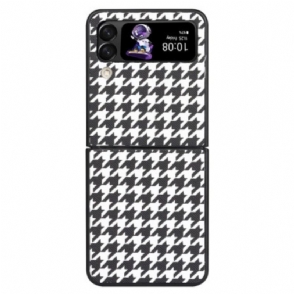 Telefoonhoesje voor Samsung Galaxy Z Flip 4 Folio-hoesje Pied-de-poule