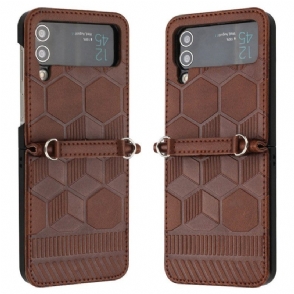 Telefoonhoesje voor Samsung Galaxy Z Flip 4 Folio-hoesje Voetbal Ontwerp