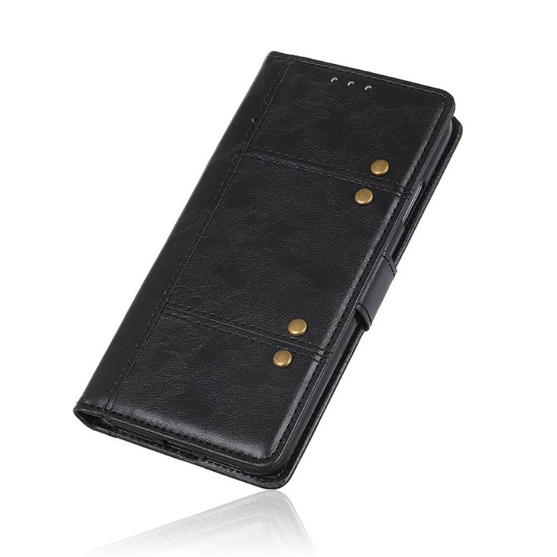 Case voor Sony Xperia 1 II Folio-hoesje Premium Met Klinknagels
