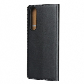Cover voor Sony Xperia 1 II Anti-fall Portemonnee Leren Folio-hoesje Kunstleer Portemonnee - Zwart