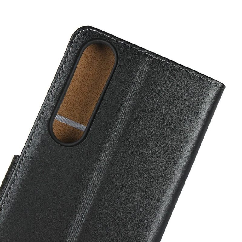 Cover voor Sony Xperia 1 II Anti-fall Portemonnee Leren Folio-hoesje Kunstleer Portemonnee - Zwart