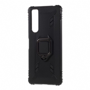 Hoesje voor Sony Xperia 1 II Carbon Look Met Steunring