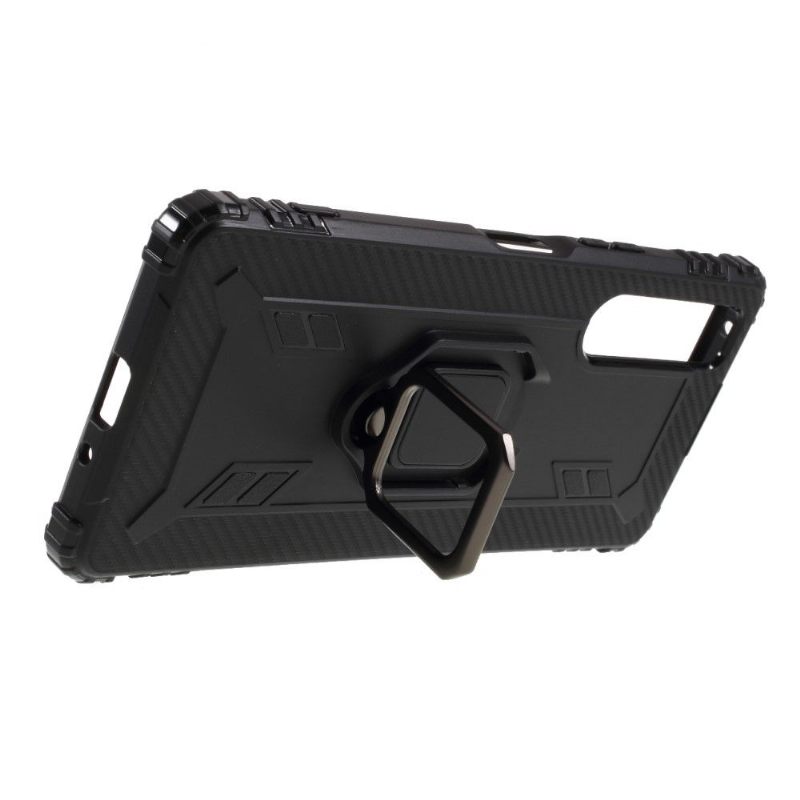 Hoesje voor Sony Xperia 1 II Carbon Look Met Steunring