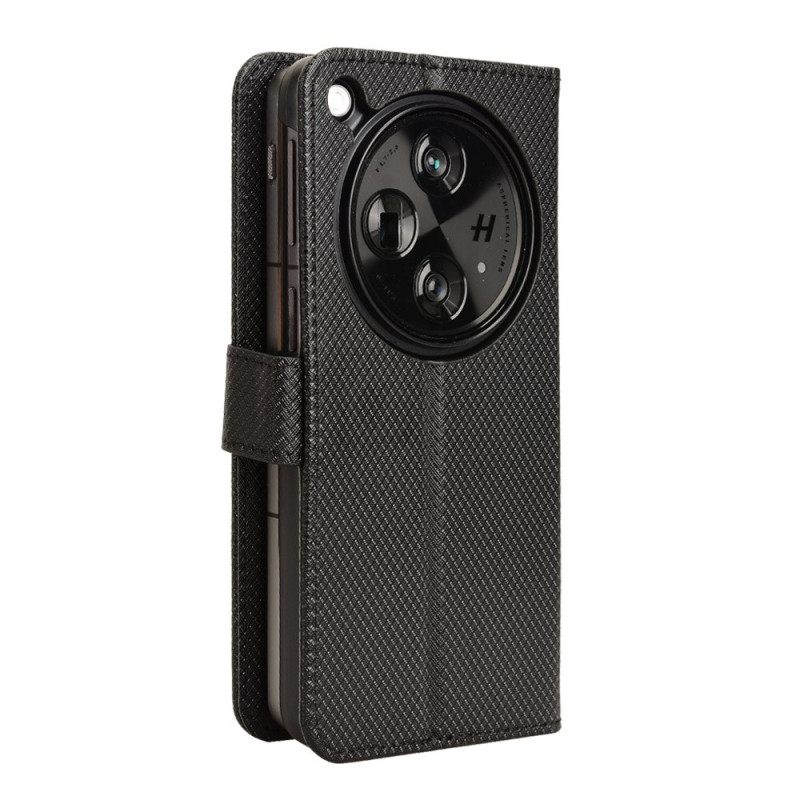 Flip Case Leren Oppo Find N3 Bevestigingspunten Voor Draagkoord