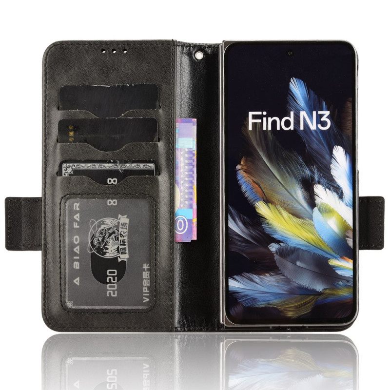 Flip Case Leren Oppo Find N3 Driehoekspatroon