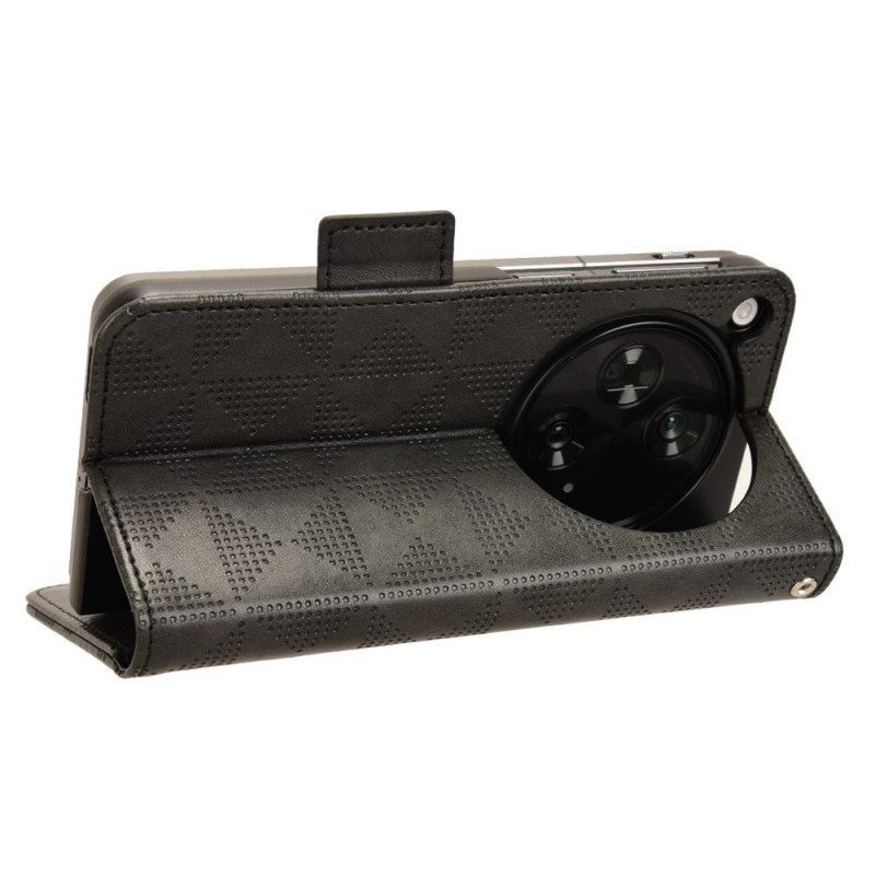 Flip Case Leren Oppo Find N3 Driehoekspatroon