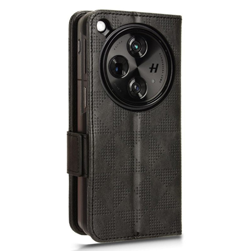 Flip Case Leren Oppo Find N3 Driehoekspatroon