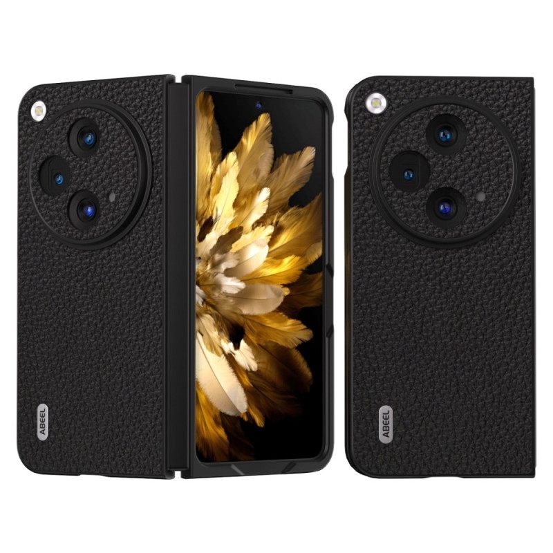 Hoesje Oppo Find N3 Echt Lychee-leer Abeel