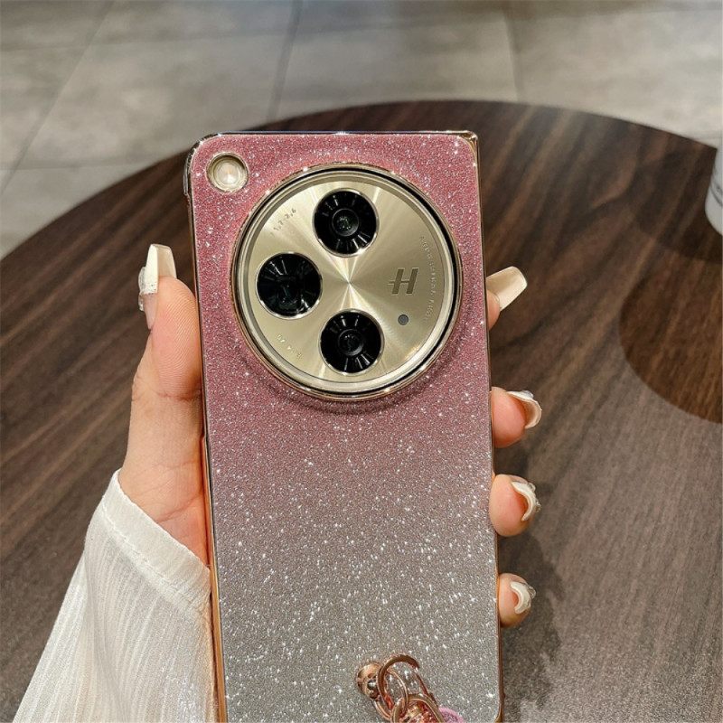 Hoesje Oppo Find N3 Glanzend Oppervlak En Bandje