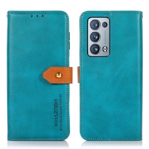 Folio-hoesje voor Oppo Reno 6 Pro 5G Khazneh Tweekleurig Kunstleer