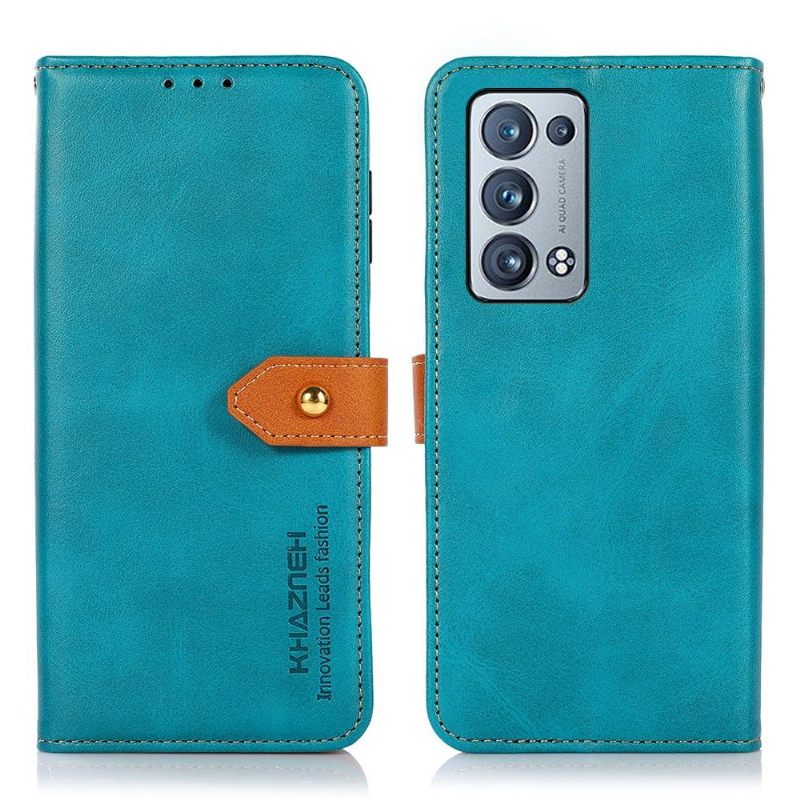 Folio-hoesje voor Oppo Reno 6 Pro 5G Khazneh Tweekleurig Kunstleer
