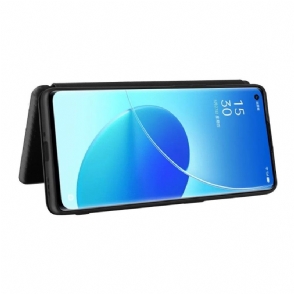 Folio-hoesje voor Oppo Reno 6 Pro 5G Kunstleer Van Koolstofvezel