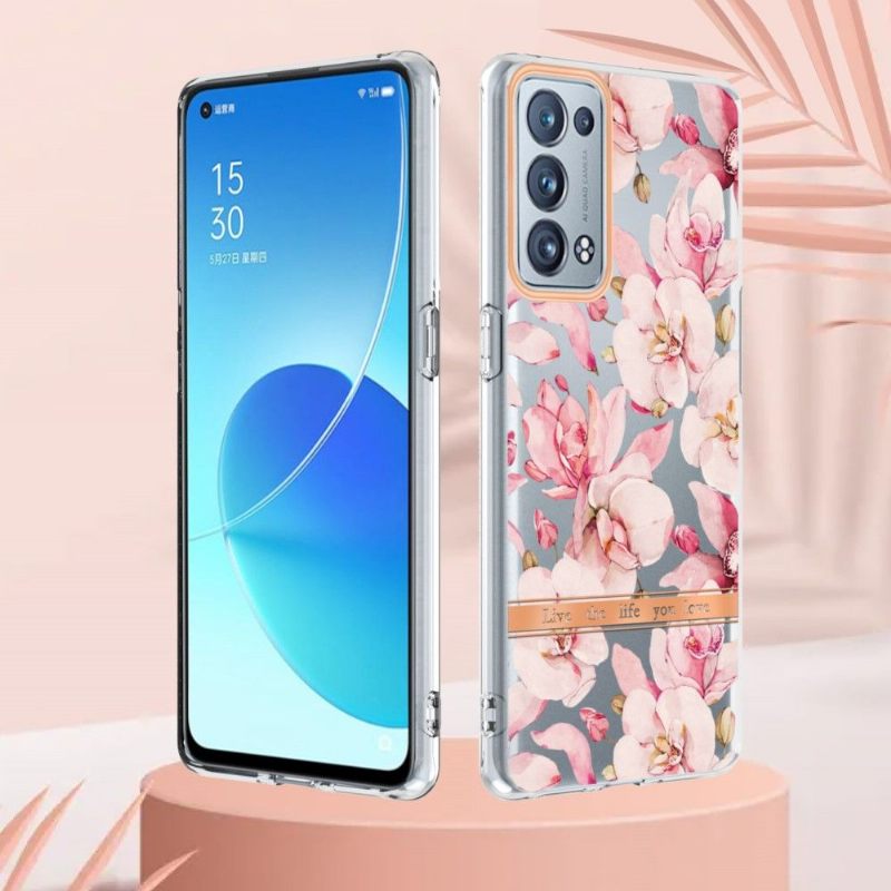 Hoesje voor Oppo Reno 6 Pro 5G Gardenia Roze Bloem