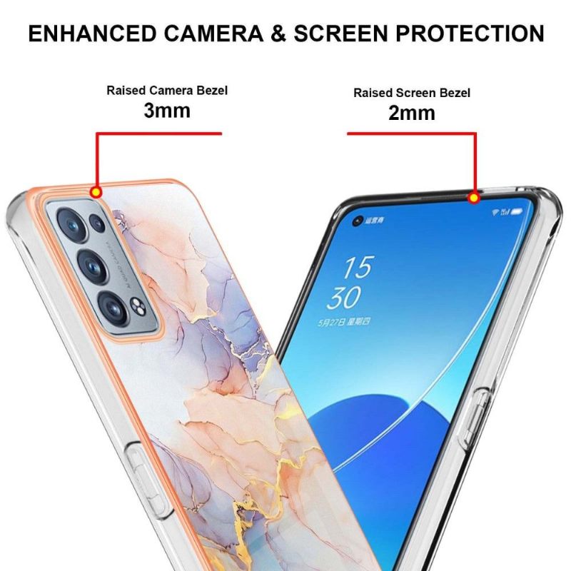 Hoesje voor Oppo Reno 6 Pro 5G Gekleurd Marmer