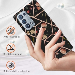 Hoesje voor Oppo Reno 6 Pro 5G Marmer En Bloemen
