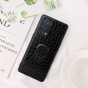 Hoesje voor Oppo Reno 6 Pro 5G Ondersteuningsfunctie Croc Effect