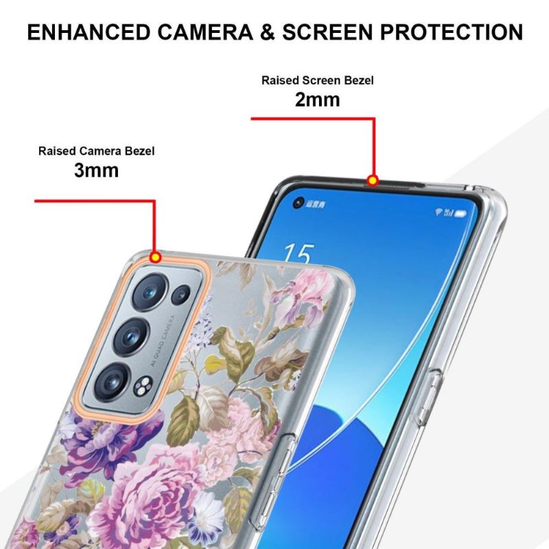 Hoesje voor Oppo Reno 6 Pro 5G De Violette Pioen