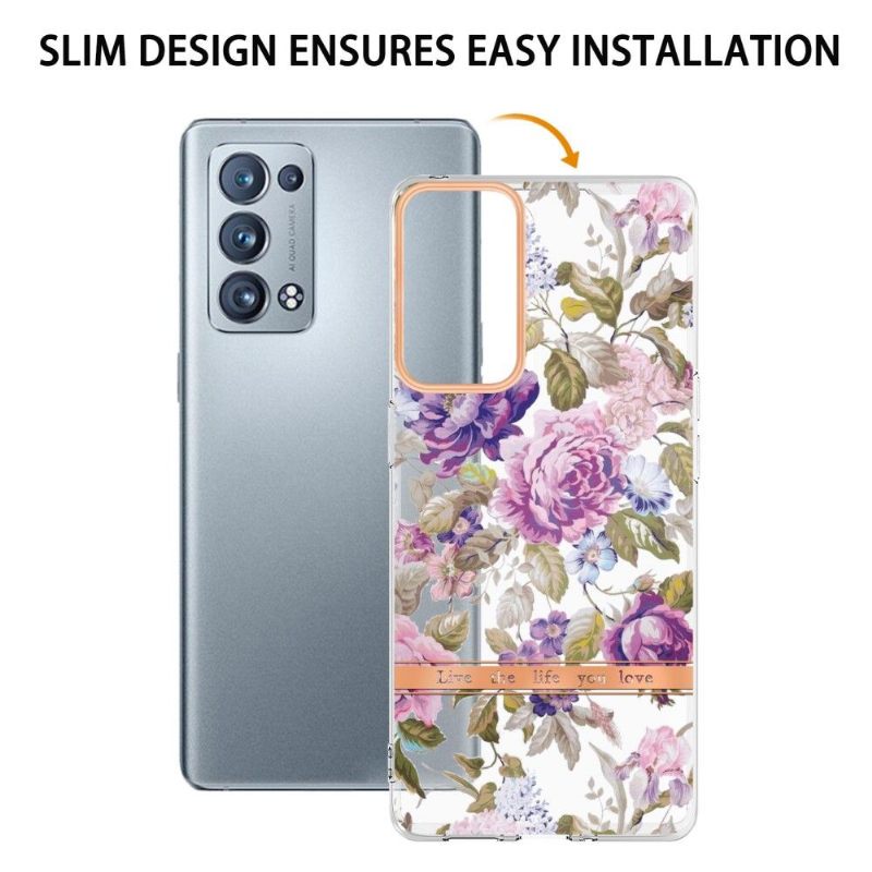Hoesje voor Oppo Reno 6 Pro 5G De Violette Pioen