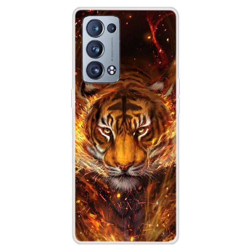 Hoesje voor Oppo Reno 6 Pro 5G Vuurtijger