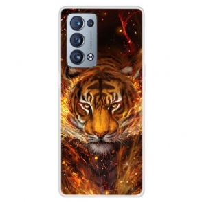 Hoesje voor Oppo Reno 6 Pro 5G Vuurtijger