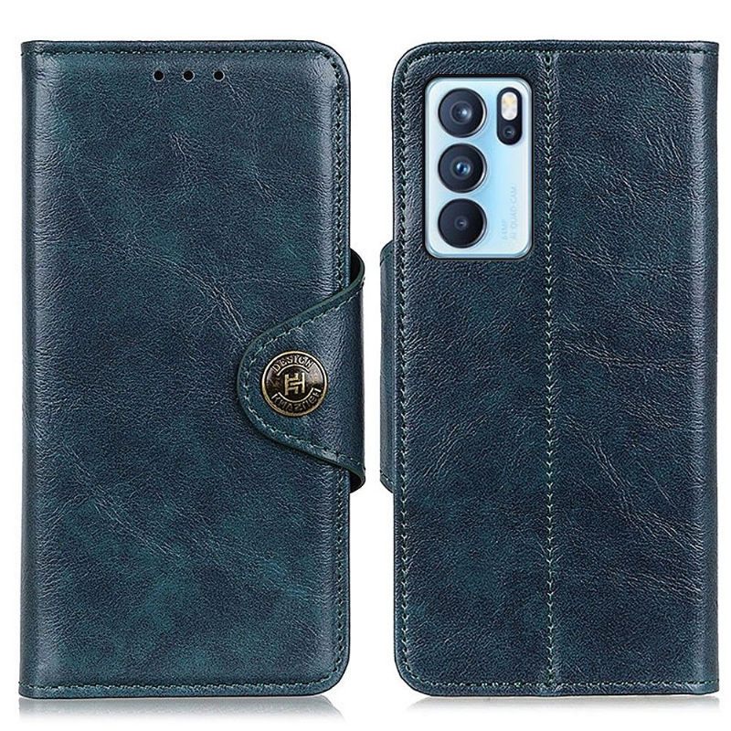 Leren Hoesje voor Oppo Reno 6 Pro 5G Bescherming Khazneh Ontwerp Essentieel
